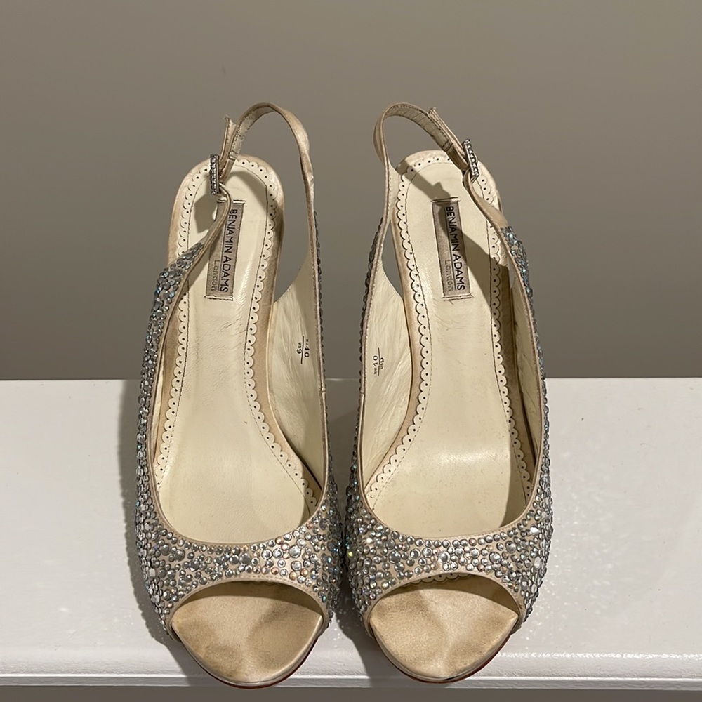 Benjamin Adams Sparkly Ivory Wedding Shoes